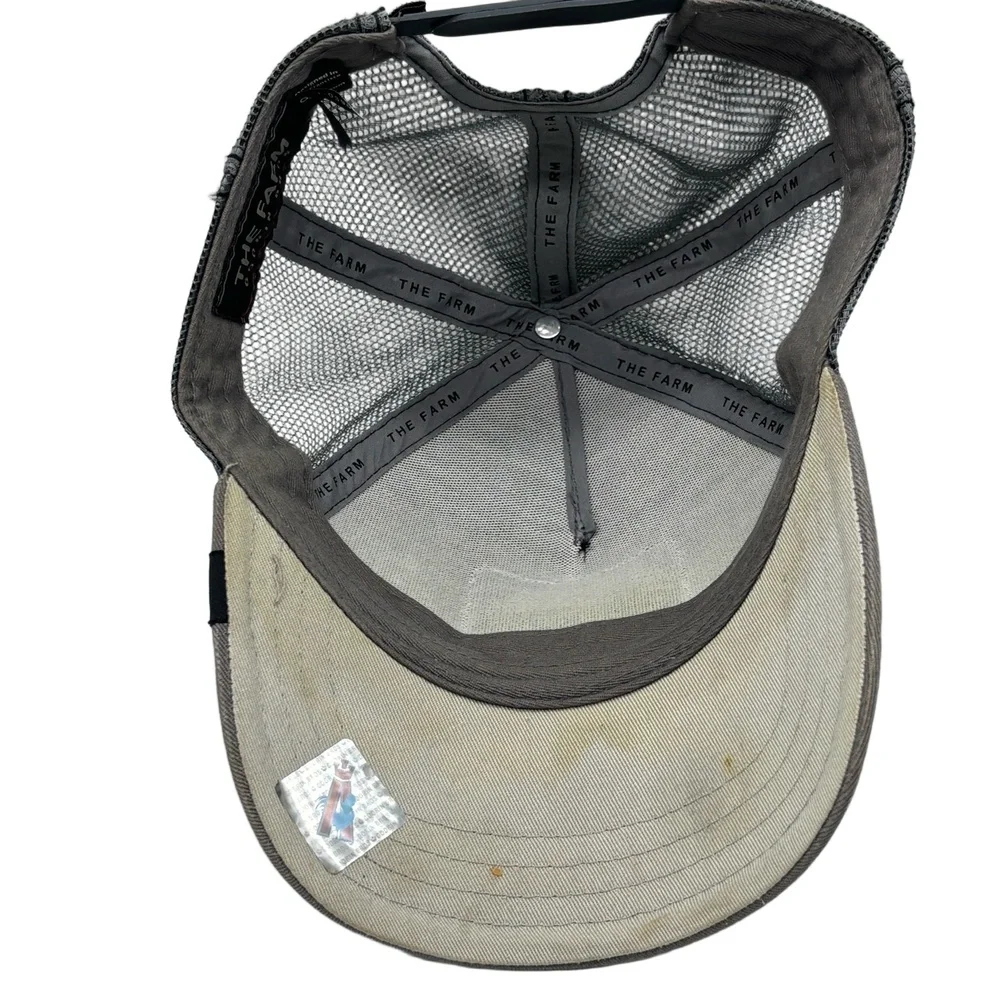 Goorin Bros The Farm Silver Fox Trucker Hat Gray Mesh Snapback Cap Patch - Picture 8 of 9